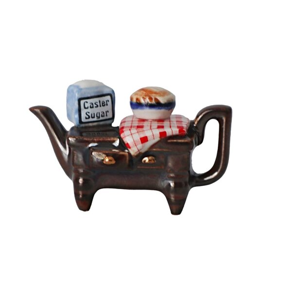 Vintage Mini Miniature Paul Cardew Baking Stand Cupboard Tea Pot Teapot - Picture 1 of 7